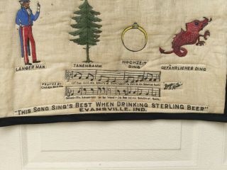 Vintage Unique Handmade Beer Sign Sterling Beer Made From A Feed Sack Folk Art 6