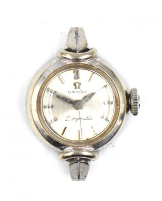 Vintage Omega Ladymatic 17 Jewel Wristwatch 14k White Gold Caliber 455