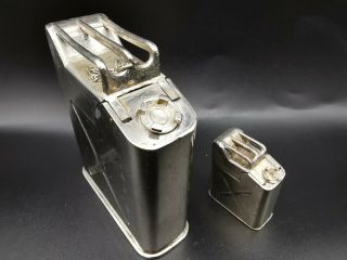 Rare Set Clodion Jerrican Pocket Petrol Lighter and Table Lighter 打火机 Briquet 7