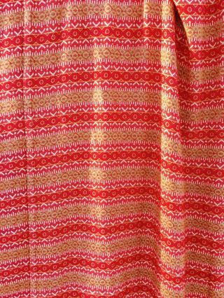 Vintage Mid Century Woven Bead Spread Red And Gold 119x11 