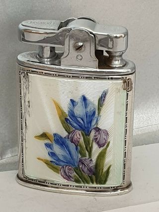 Vintage Ronson Guilloche Sterling Silver Sleeve Petrol Lighter
