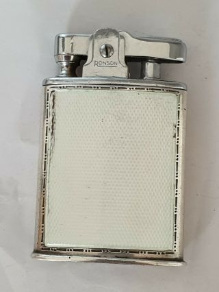 Vintage Ronson Guilloche Sterling Silver Sleeve Petrol Lighter 3