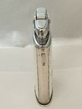 Vintage Ronson Guilloche Sterling Silver Sleeve Petrol Lighter 6