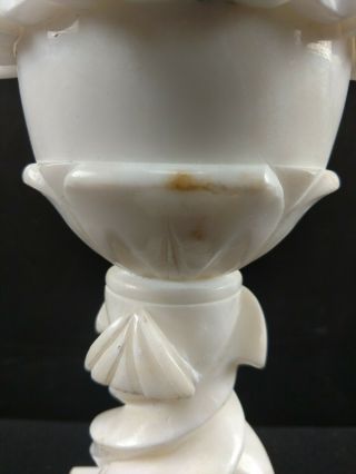 Vintage Neoclassical Italian Alabaster Carved Marble Table Lamp 1 5