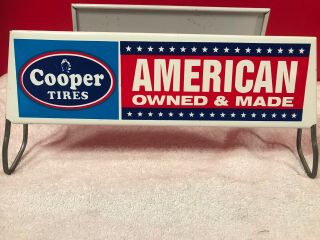 Vintage 1960s Cooper Tires Dealer Display Rack W/ 2 Signs 2