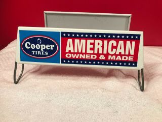 Vintage 1960s Cooper Tires Dealer Display Rack W/ 2 Signs 3