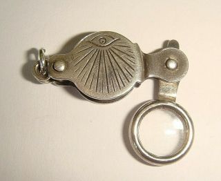 Rare Vintage Silver Opening Magnifying Glass Loupe Charm