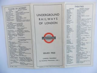 Early Rare 1934 London Underground Map.  H.  Beck,  34 - 1945,  350 M,  Fine
