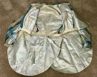 Rare Antique Victorian Dress Bodice ca.  1867 - 1869 Floral Watered Silk 11