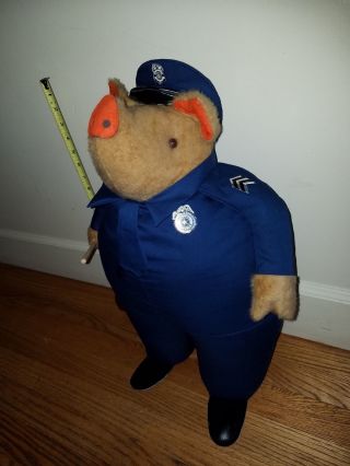 Rare Big Patico Pig Stuffed Policeman Cop 70s Westport San Fran Hippie Haight