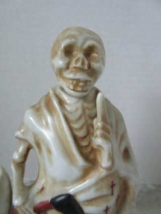 Vintage Grim Reaper Shafford Japan Skeleton Skulls Poison Decanter Shot Glasses 5