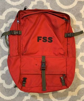 Fss Forest Service Wildland Fire Fighter Red Personal Gear Pack Backpack Vintage