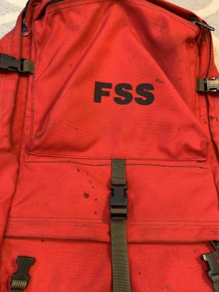 FSS Forest Service Wildland Fire Fighter Red Personal Gear Pack Backpack Vintage 2