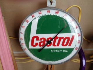 Vintage Castrol Motor Oil Thermometer 12 Inch Sign Rat Rod 1950 1960 Chevy Ford