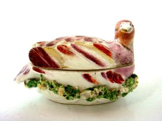 DERBY - CHELSEA PORCELAIN RARE TUREEN IN THE FORM OF A REALISTIC DOVE C1754 2