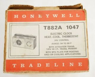 Vintage Honeywell Chronotherm Electric Clock Thermostat T882A 1047 5