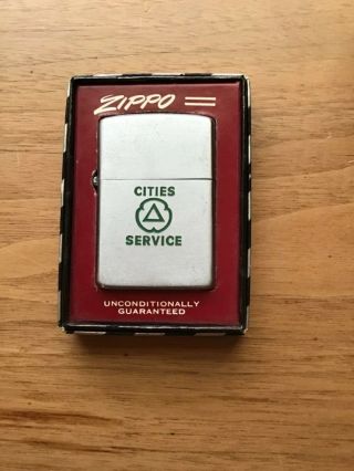 Vintage 50’s ? Zippo Lighter - Cities Service Advertisement - Looks Unfired W/ Box