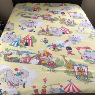 Vtg Walt Disney Dumbo Circus Train Casey Jr Twin Size Flat Sheet Pillow Case