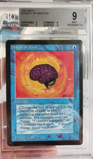 Vintage Magic | Mtg Bgs 9 Beta Sleight Of Mind,  Quad,