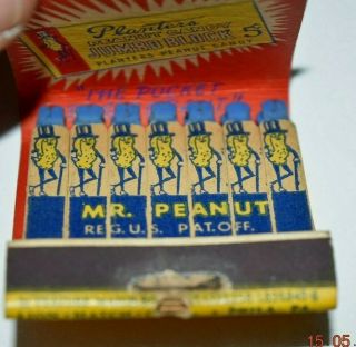 Vintage Planters Peanuts Matchbook Unfired Rare Mr.  Peanut