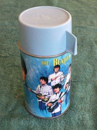 Vintage 1965 Beatles Metal Lunch Box Thermos Aladdin 8 Oz
