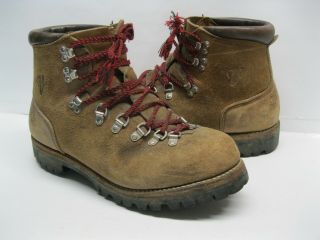Vintage Vasque Brown Leather Mountaineering Hiking Boots Size 11d