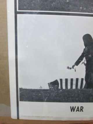 Vintage Black /White Poster Make love,  No more war Peace 1970 ' s in G536 4