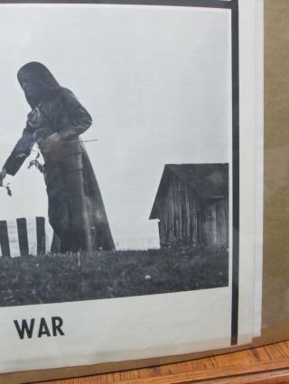 Vintage Black /White Poster Make love,  No more war Peace 1970 ' s in G536 5