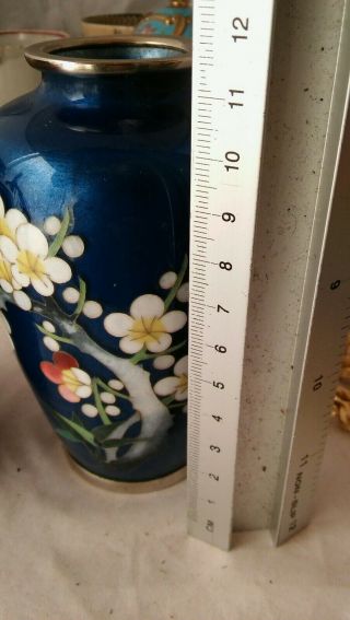 2 x VINTAGE CHINESE CLOISONNE ENAMEL FLOWER VASE 5 