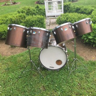 Ludwig Maple 3 Ply Early 70s Vintage Drum Set - Bass 22”,  16”,  15”,  14”,  13” Tom