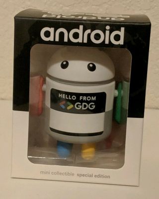 Android Mini Collectible Figure - Rare Google Edition - " Hello From Gdg "