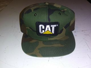Old Vintage Hat Advertising Snap Back Trucker Patch Camo Usa Cat Cap Farmer