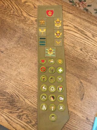 Early Vtg Boy Scout Merit Badge Set / Sash