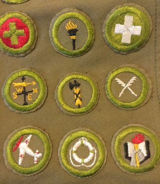 Early Vtg Boy Scout Merit Badge set / sash 3