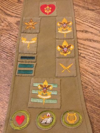 Early Vtg Boy Scout Merit Badge set / sash 4