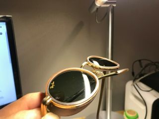 Vintage Rayban B&l Rare Brown Gold Oval Sidecup Crosstreet W2814 Sunglasses