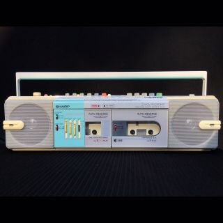 Sharp Stereo Radio Cassette Recorder 80s Pastel Colors Vintage Boombox MIB 4