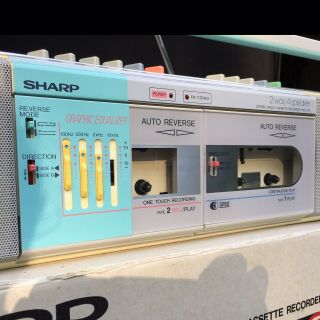 Sharp Stereo Radio Cassette Recorder 80s Pastel Colors Vintage Boombox MIB 7