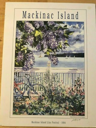 Vintage 1994 Mackinac Island Lilac Festival 1994,  Hand Signed By Wolfgang