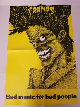 Vintage The Cramps Bad Music For Bad People Promotional Poster Promo