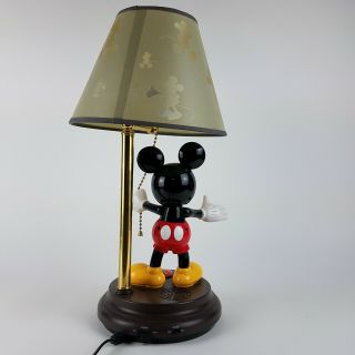 Vintage Disney MICKEY MOUSE Animated Talking Table Lamp WITH Shade GREAT 2