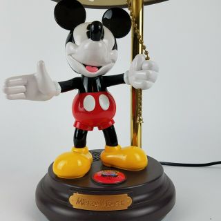 Vintage Disney MICKEY MOUSE Animated Talking Table Lamp WITH Shade GREAT 3