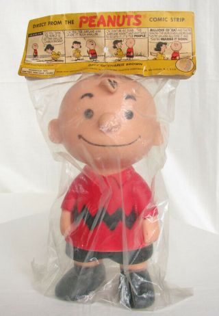 Vintage 1950s Charlie Brown Vinyl Doll Package Hungerford Peanuts