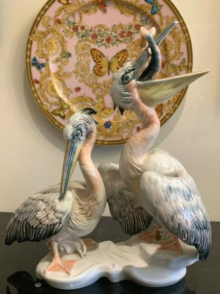 Vintage Karl Ens Porcelain 7359 Pelicans Birds Figure
