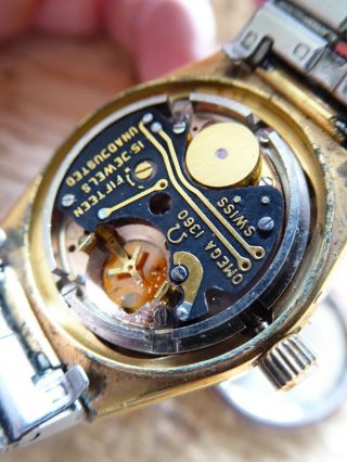 Ladies Vintage Omega Seamaster Quartz Date Watch Gold Plated Spares Repairs 6