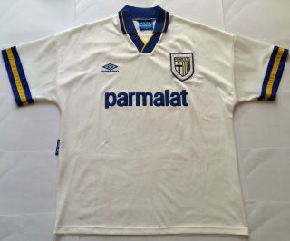 Rare Parma 1993 Parmalat Vintage Umbro Home Shirt Jersey Maglia 1990s 1994 1995