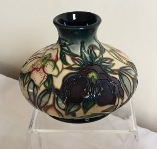 Vintage Moorcroft Pottery Tube Lined “lily” Flowers Vase 1999