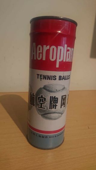 Vintage Aeroplane Tennis Balls In Can