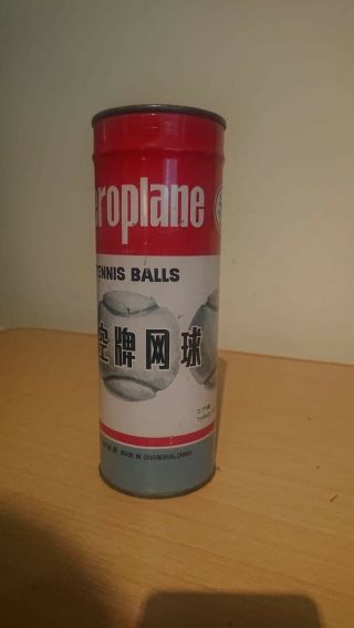 Vintage Aeroplane Tennis Balls in Can 3