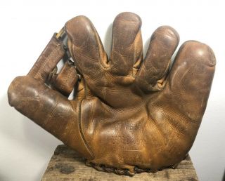 Vtg 1940s 50s Ted Williams Wilson A2210 Baseball Glove Split Finger Mitt Boston